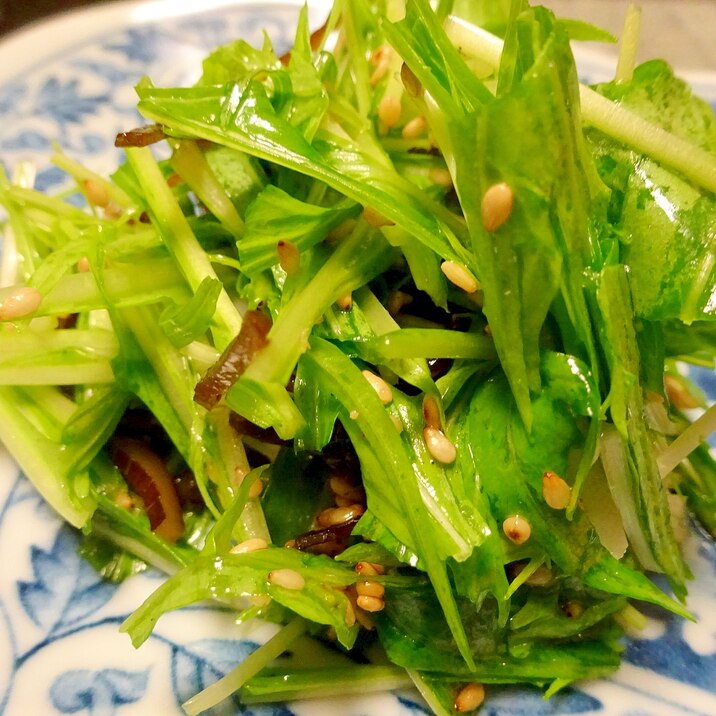 ■5分で..水菜と塩昆布のナムル